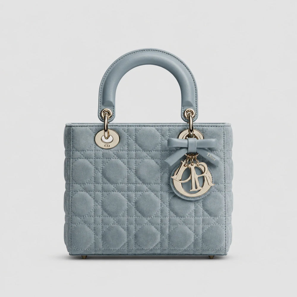 Lady Dior Cannage Veloursleder – Himmelblau