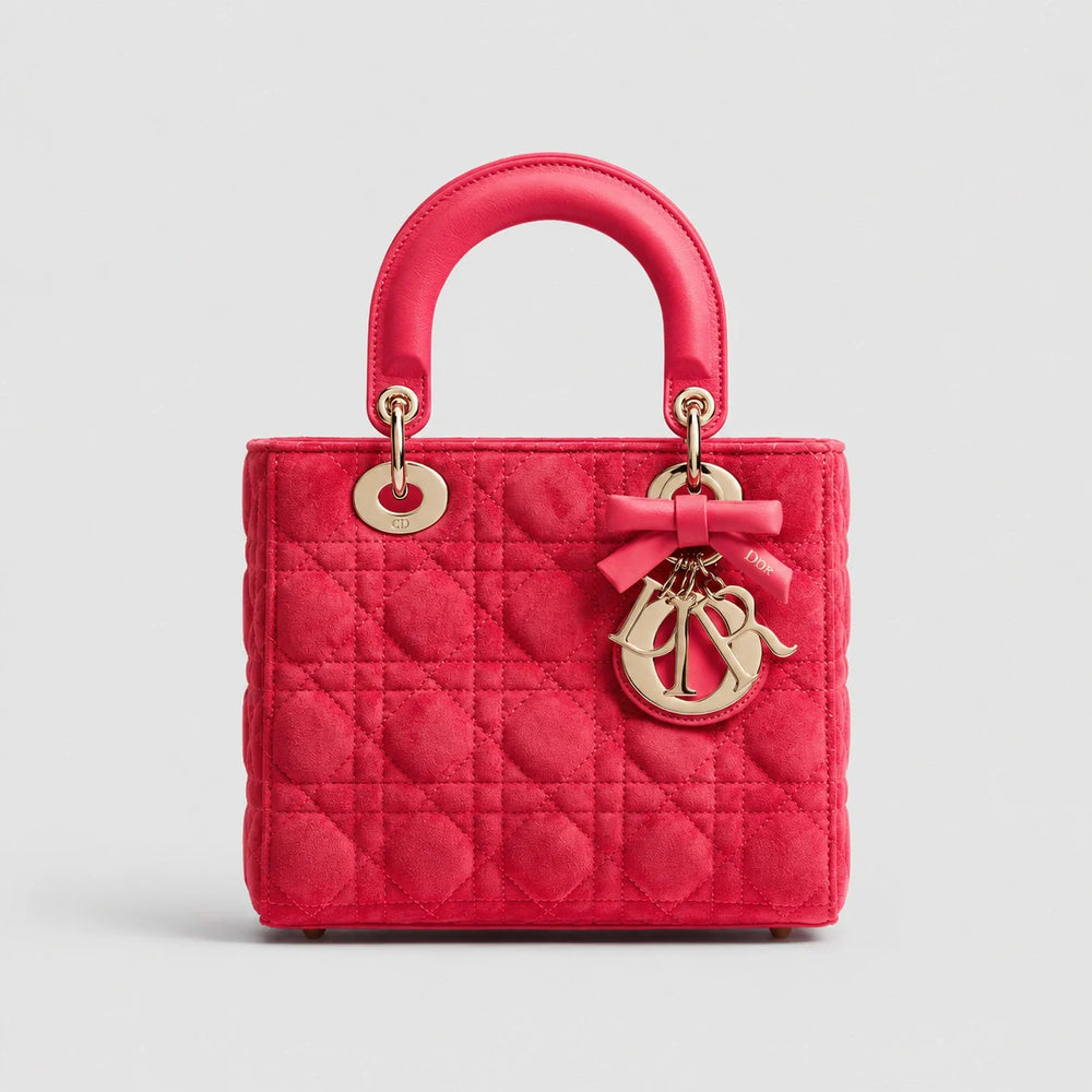 Lady Dior Cannage Veloursleder – Rose Peony