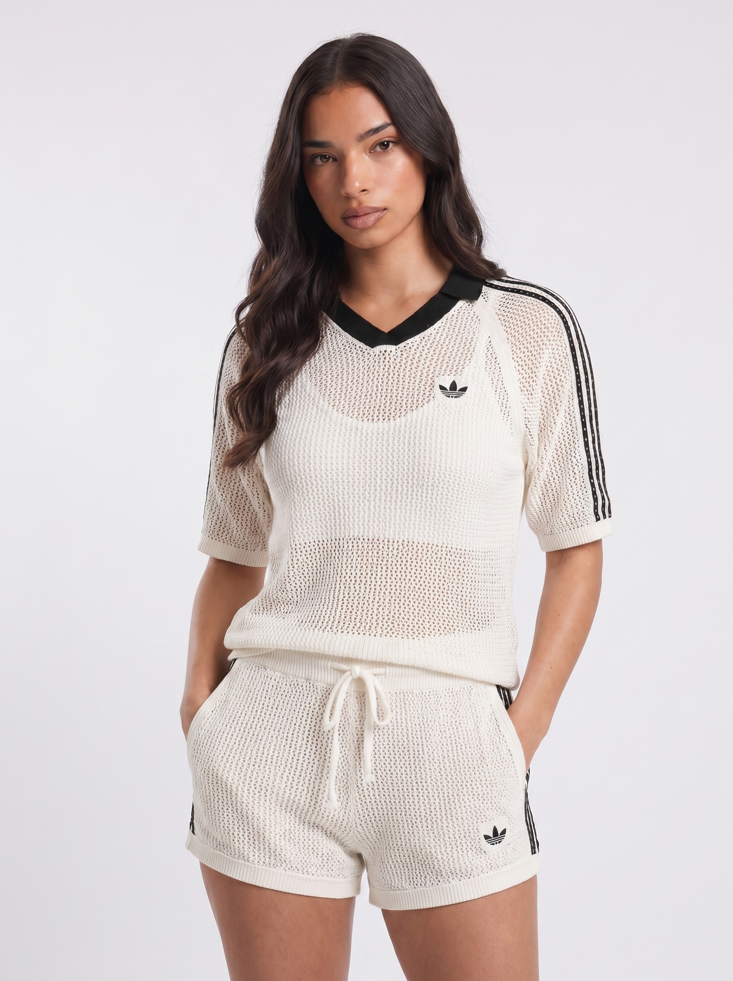 Adidas Originals Knitted Crochet Set Off White Damen-Set