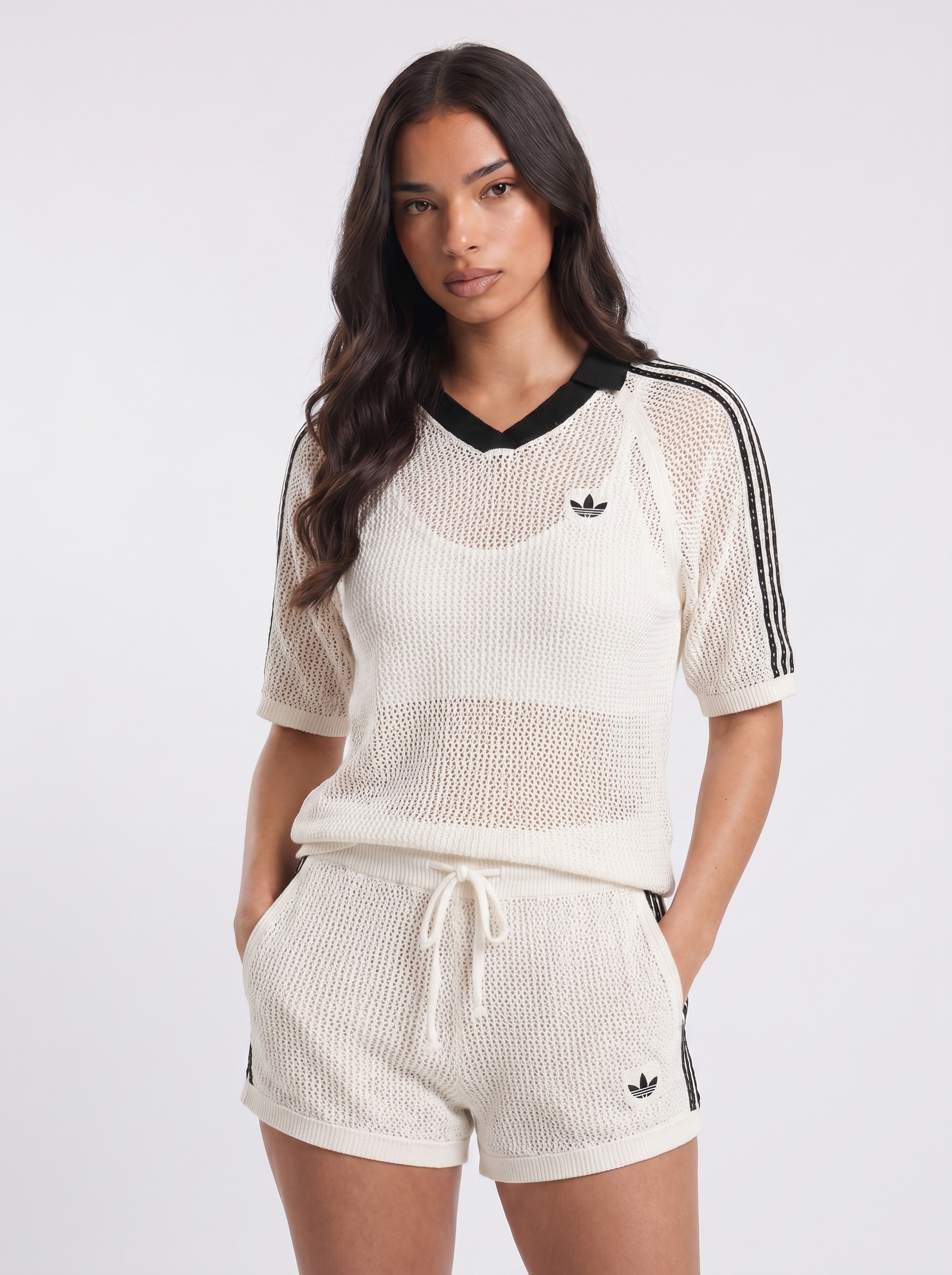 Adidas Originals Knitted Crochet Set Off White Damen-Set