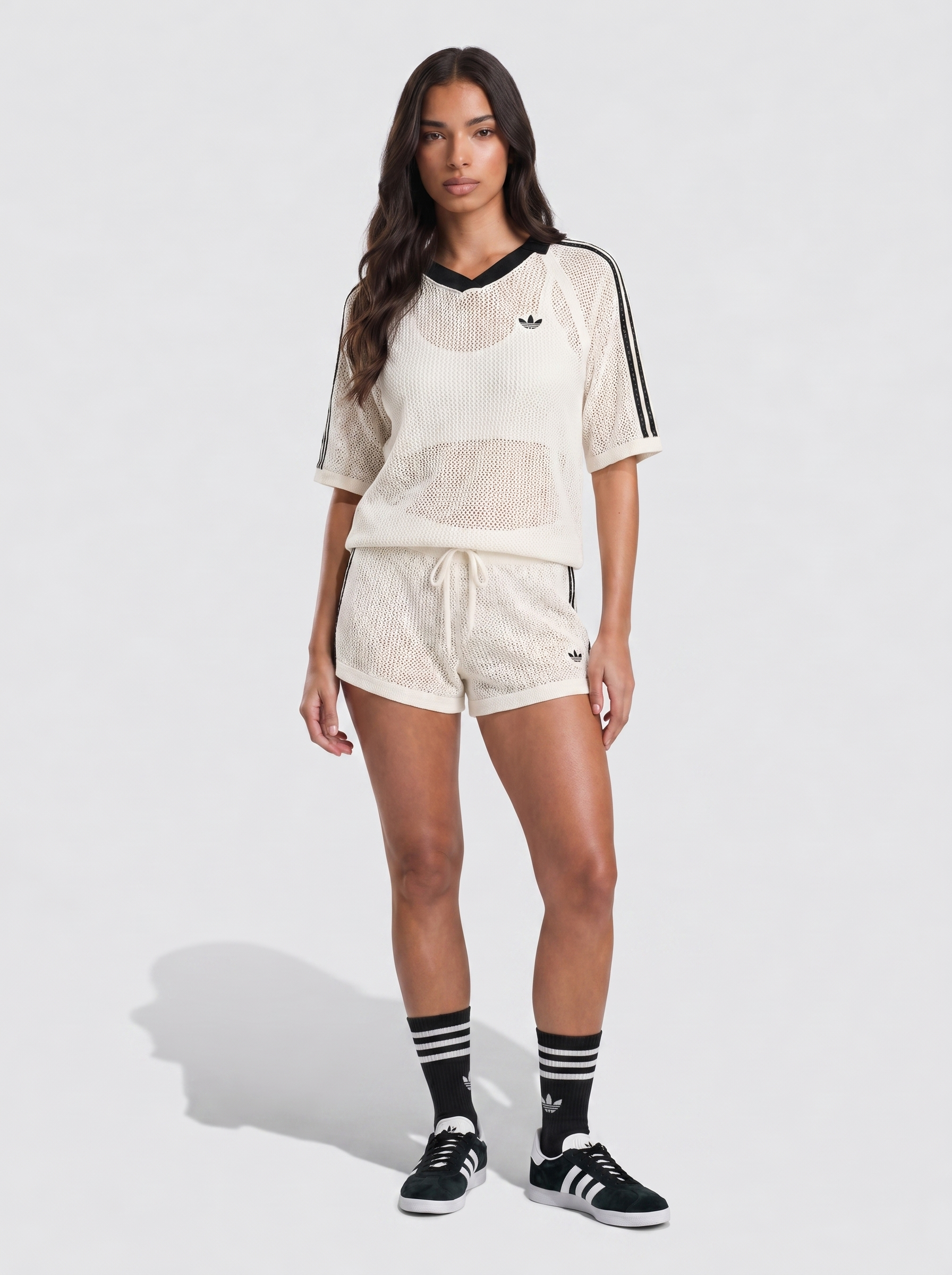 Adidas Originals Knitted Crochet Set Off White Damen-Set